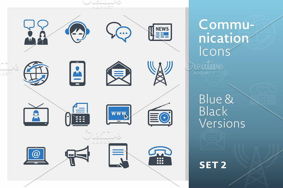 Communication Icons Set 2 | Blue