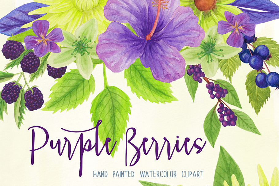 Purple Berries & Flowers