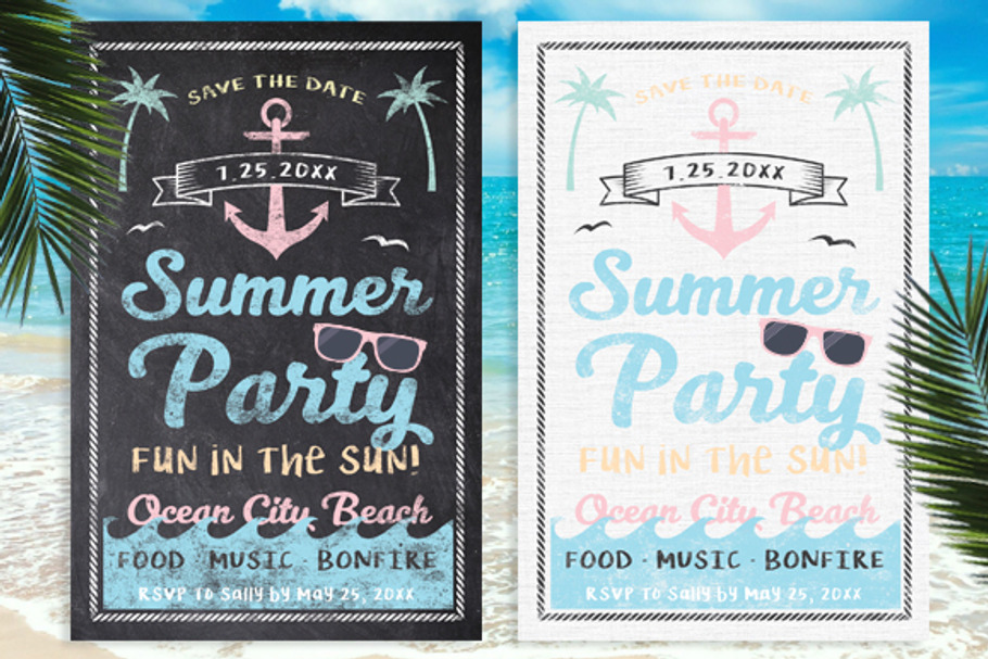 Chalk Summer Party Flyer in Templates - product preview 8