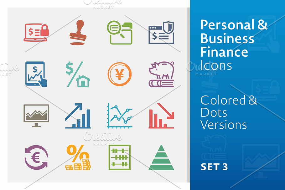 Business Finance Icons 3 | Colored