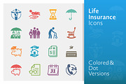 Life Insurance Icons | Colored