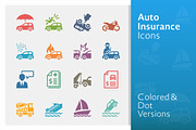 Auto Insurance Icons | Colored