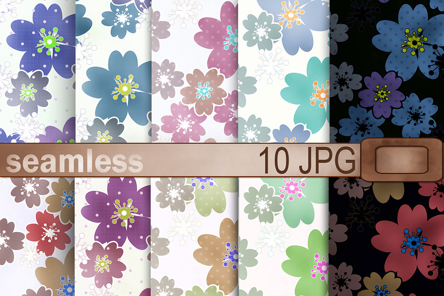 Set of floral patterns .