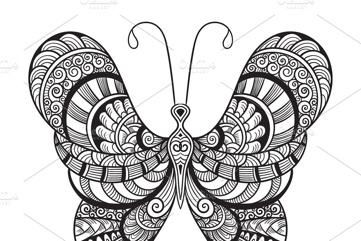 Vector Doodle Butterfly, in Illustrations - product preview 8