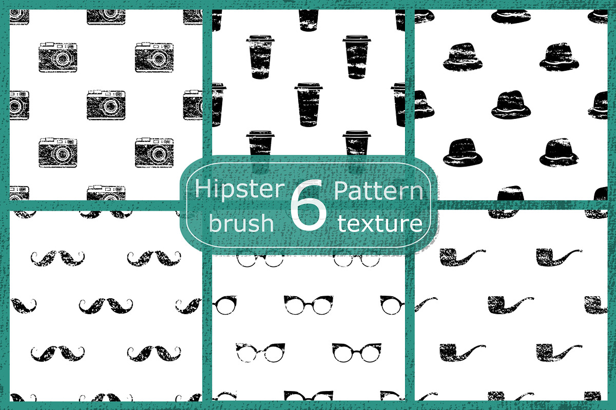 Set of 6 seamless hipster patterns.  in Patterns - product preview 8
