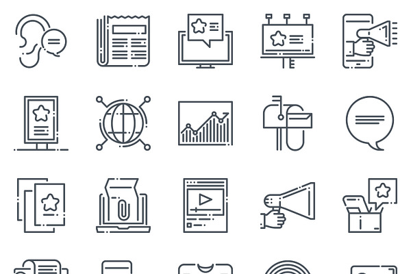 Business icon set - Natural line