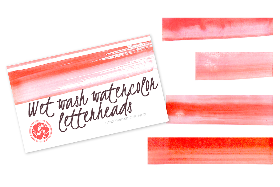 Brushstroke Watercolor Letterhead in Textures - product preview 8