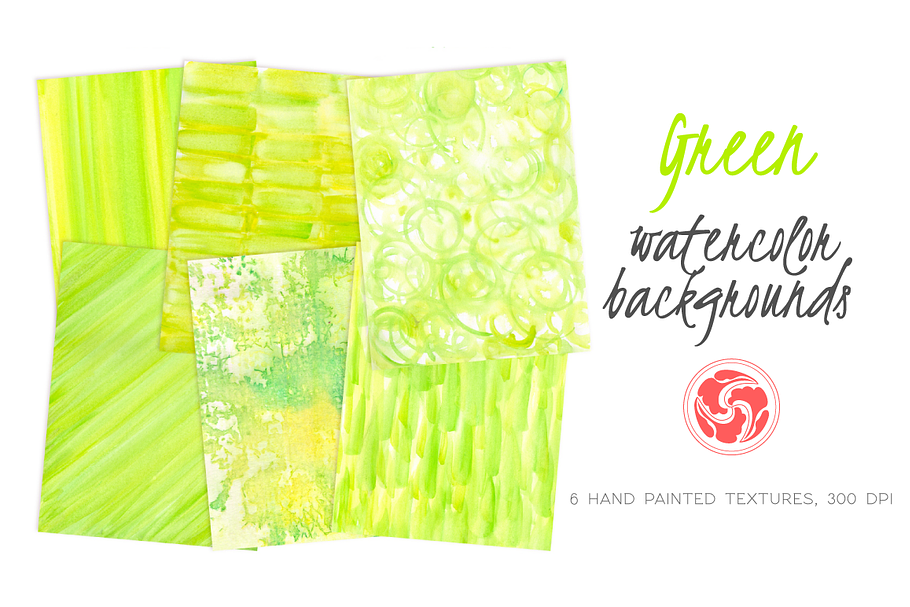 Green Abstract Watercolor Background in Textures - product preview 8