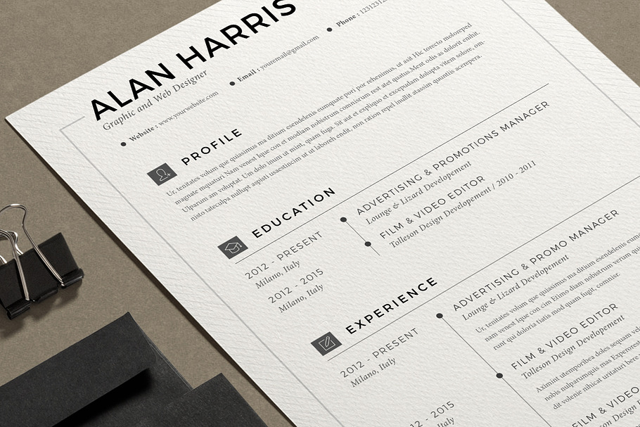 Resume Alan (2 pages) in Resume Templates - product preview 8