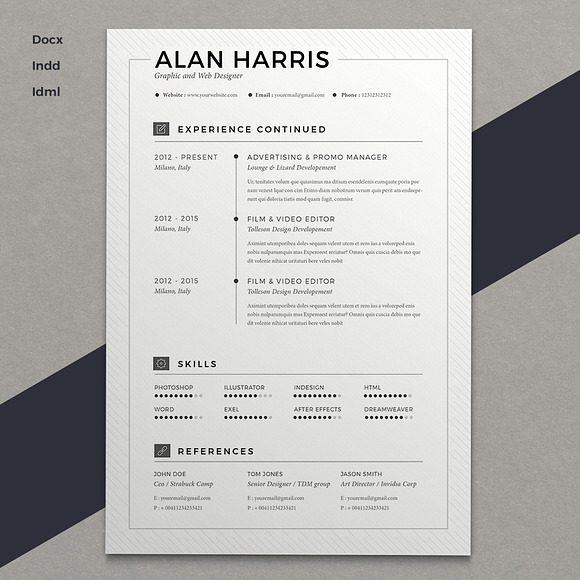 Resume Alan (2 pages) in Resume Templates - product preview 3