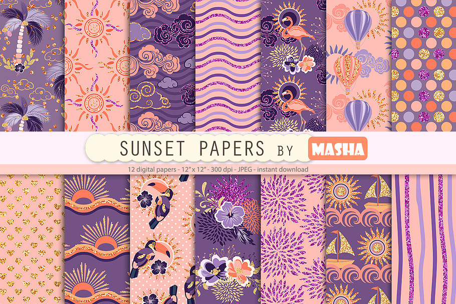 SUNSET digital papers
