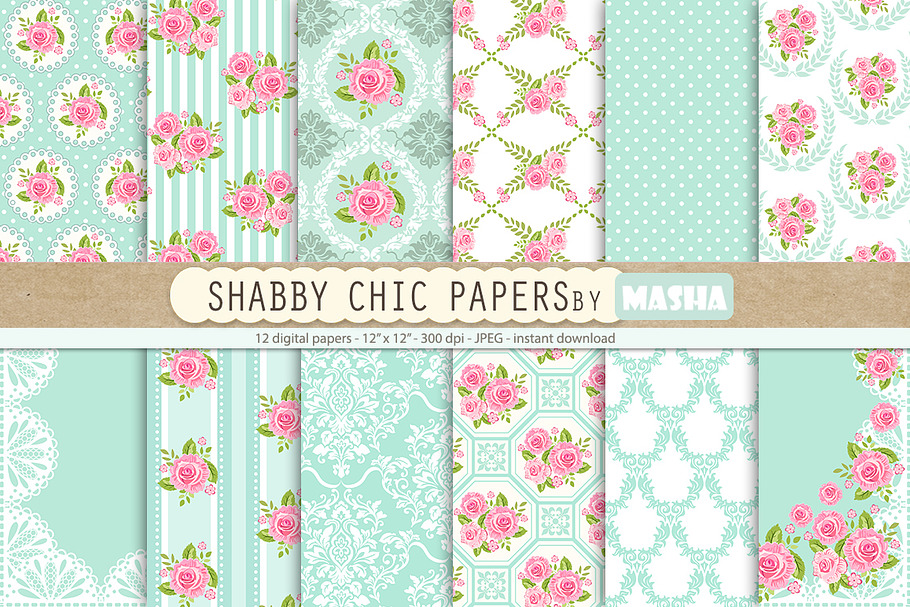 SHABBY CHIC digital papers