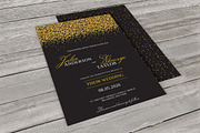 Golden Glitter Wedding Invitation