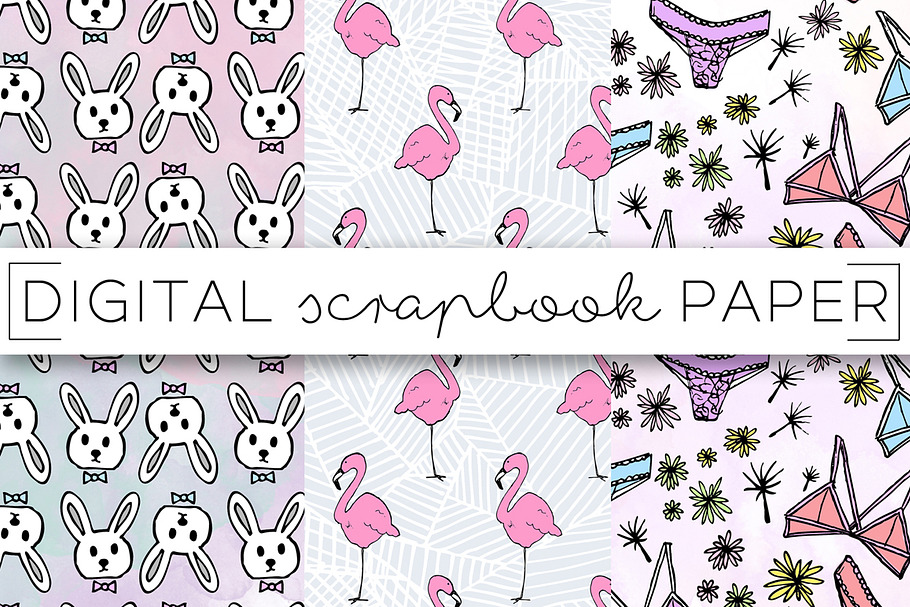 Pink Summer Digital Paper in Patterns - product preview 8