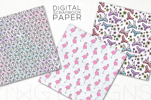 Pink Summer Digital Paper in Patterns - product preview 1