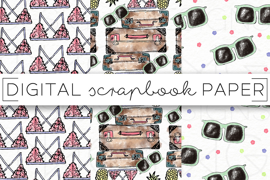 Trendy Travels Digital Paper in Patterns - product preview 8
