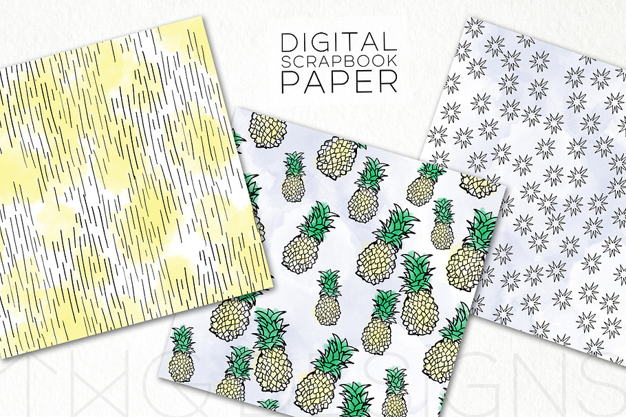 Pineapple Digital Paper in Patterns - product preview 8