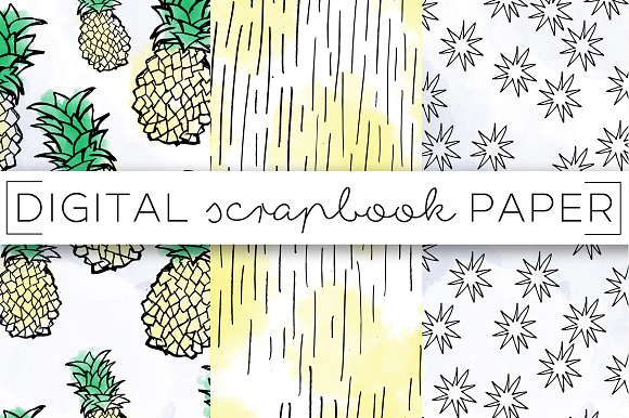 Pineapple Digital Paper in Patterns - product preview 1