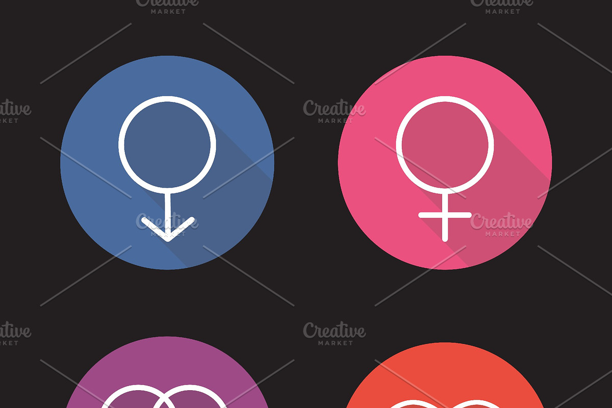 Gender symbols icons. Vector in Graphics - product preview 8