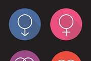 Gender symbols icons. Vector