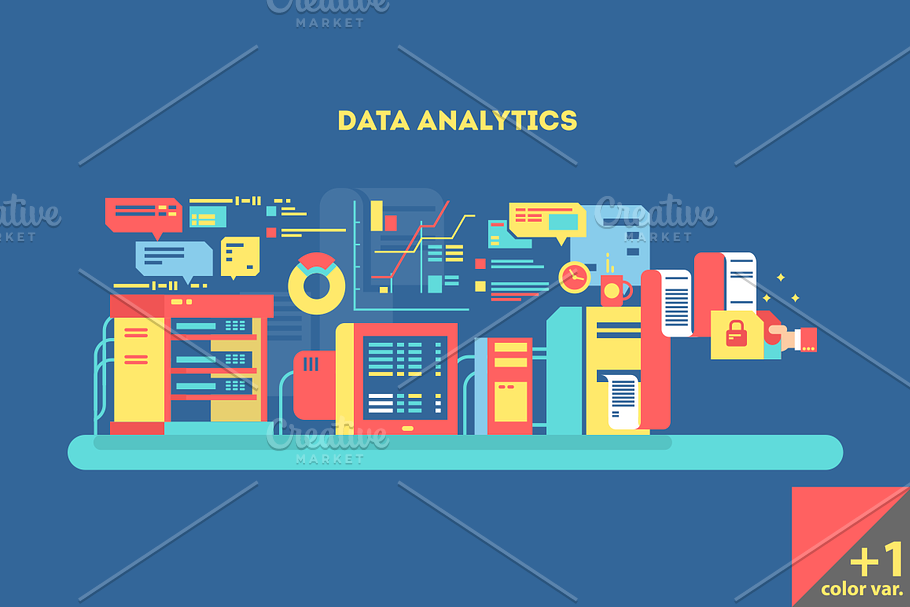 Data analytics design flat in Illustrations - product preview 8