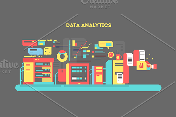 Data analytics design flat in Illustrations - product preview 1