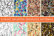8 Paint splatter patterns vector