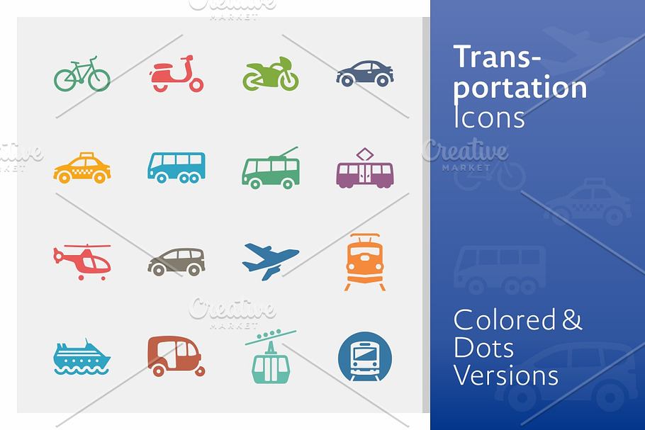 Transportation Icons | Colored