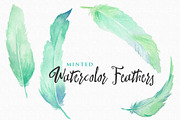 Minted Watercolor Feathers