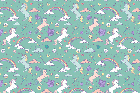 Unicorn Clip Art & backgrounds in Illustrations - product preview 1