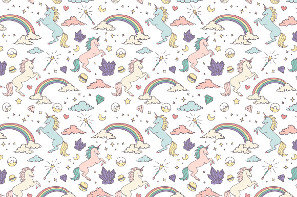 Unicorn Clip Art & backgrounds in Illustrations - product preview 3