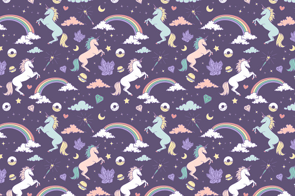 Unicorn Clip Art & backgrounds in Illustrations - product preview 5