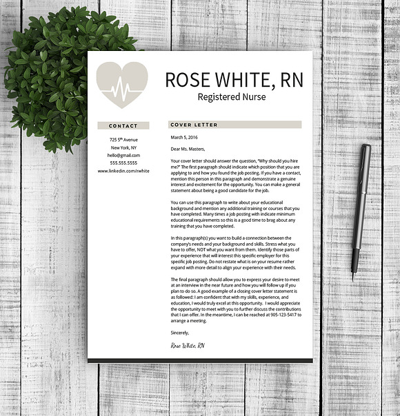 Resume & Cover Letter - Rose in Letter Templates - product preview 2