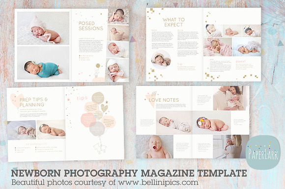 PG016 Newborn Photography Magazine in Magazine Templates - product preview 1