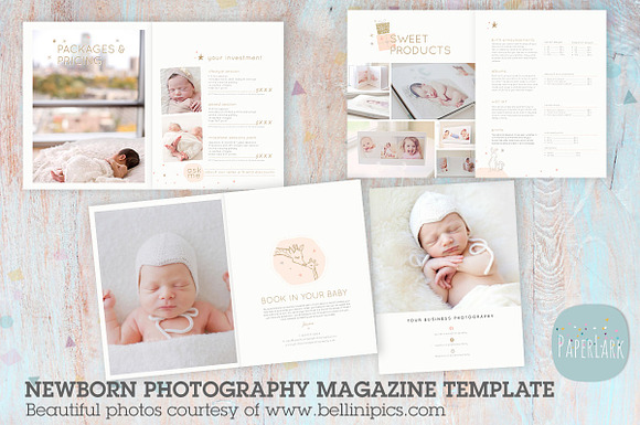 PG016 Newborn Photography Magazine in Magazine Templates - product preview 2