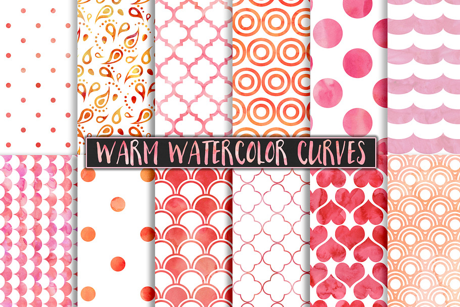 Warm Watercolor Polka Dot Patterns in Patterns - product preview 8