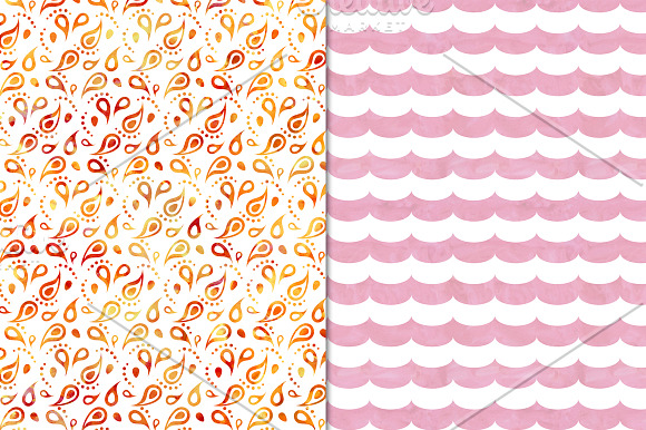 Warm Watercolor Polka Dot Patterns in Patterns - product preview 4