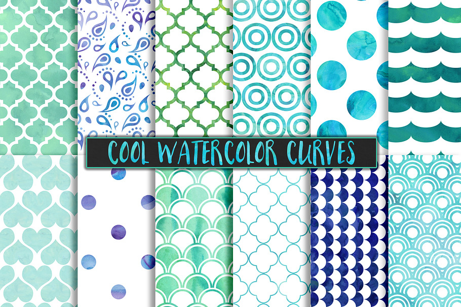 Cool Watercolor Pattern Backgrounds in Patterns - product preview 8
