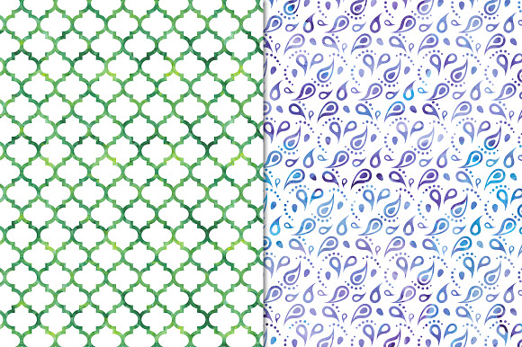 Cool Watercolor Pattern Backgrounds in Patterns - product preview 3