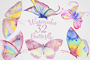 Watercolor Butterfly Set #2