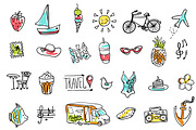 Summer & Travel doodle icon
