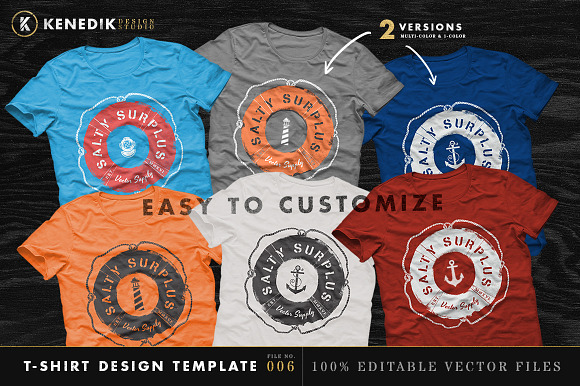 T-Shirt Design Template 006 in Objects - product preview 1