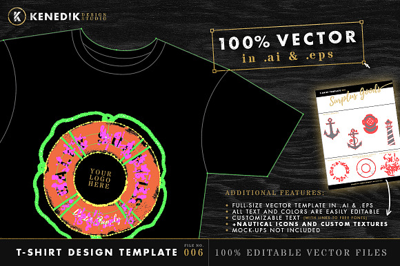 T-Shirt Design Template 006 in Objects - product preview 2