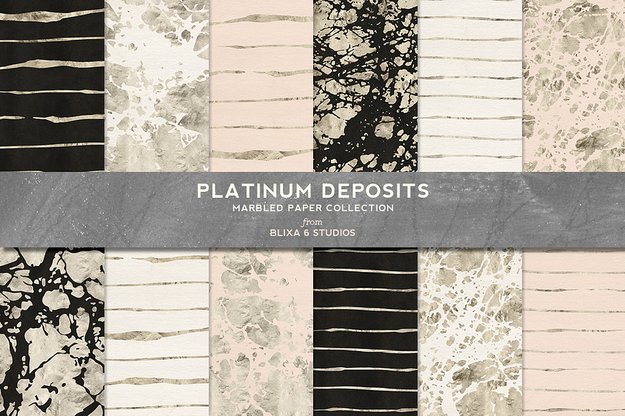 Platinum Deposits Marbled Gold Paper