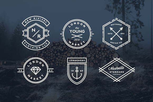 Vintage Line Badges in Logo Templates - product preview 1
