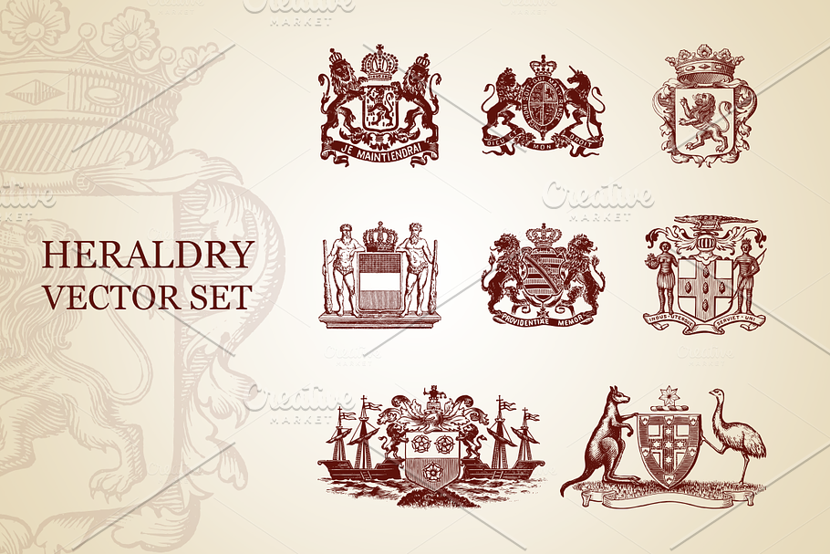 Heraldry Vector Set in Illustrations - product preview 8