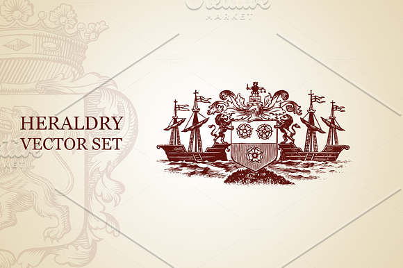 Heraldry Vector Set in Illustrations - product preview 3