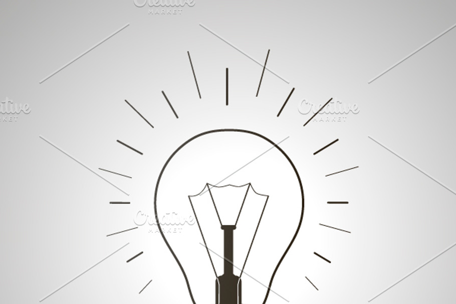 Black simple light bulb icon