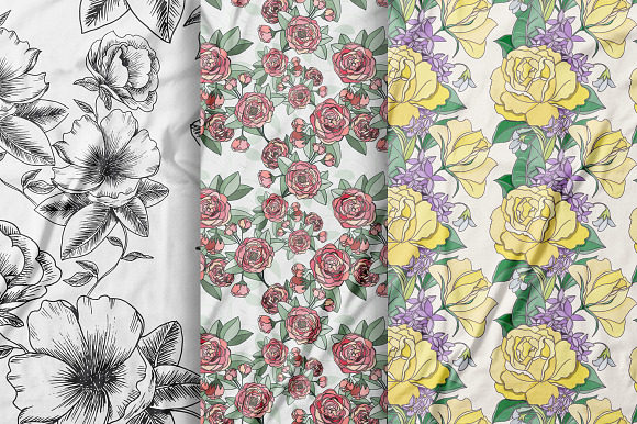 7 Flower patterns in Patterns - product preview 1