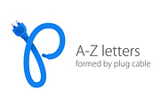 A-Z letters formed by plug cable